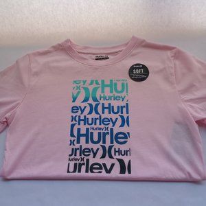 Hurley SOFT Girl's Arctic Pink graphic shirt Size L New with tag 12-13 Years